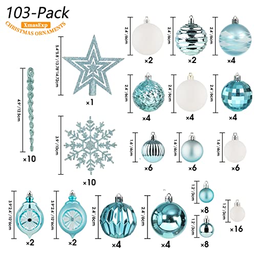 103-Pack Assorted Christmas Ball Ornaments