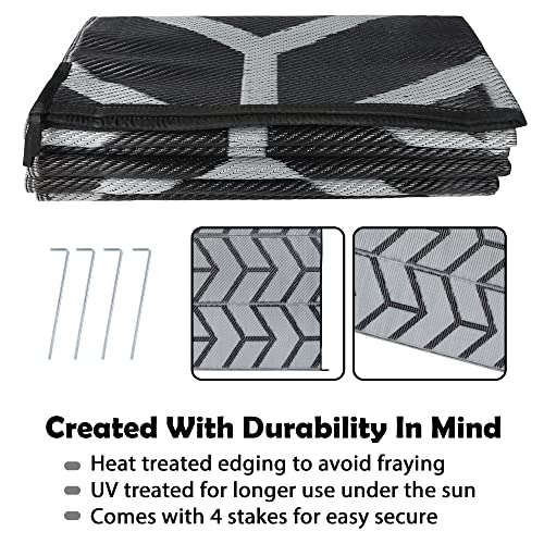 Modern Reversible Mats, Plastic Straw Area Rug 5'x8'
