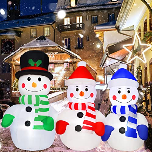 5.7FT Christmas Snowman Family Inflatables Blow Up Yard Decoration