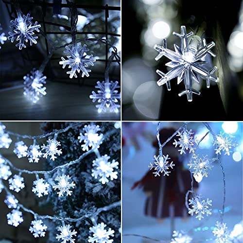 2 Pack Christmas Snowflakes Lights - 50LED 24FT