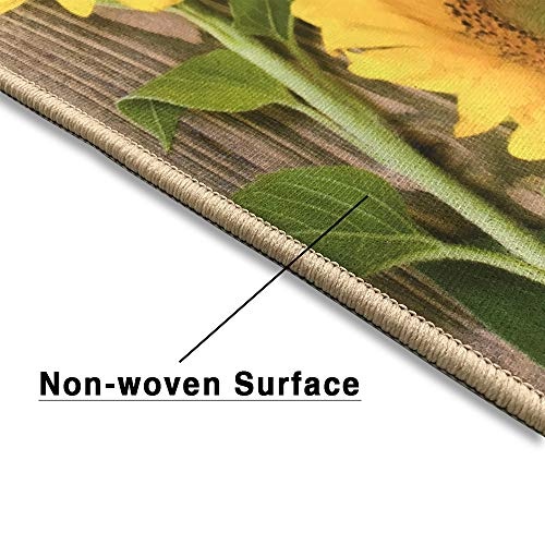 Kitchen Rugs Set of 2 Sunflower Design- Non-Slip