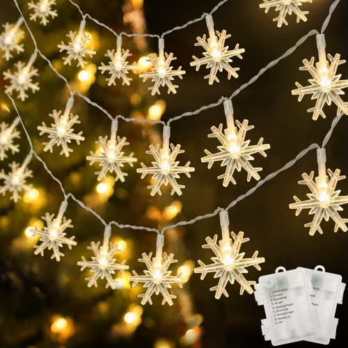 2 Pack Christmas Snowflakes Lights - 50LED 24FT