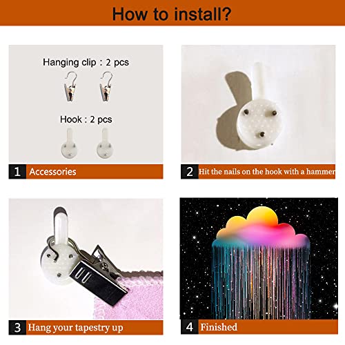 Clouds Rainbow Tapestry for Wall Decor