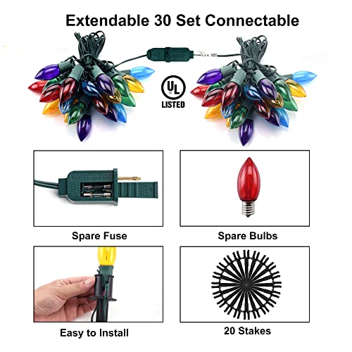 24.2 feet 20 LED C9 Christmas Pathway Lights
