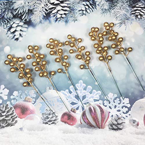 24 pcs Berries Stems for Christmas Ornaments