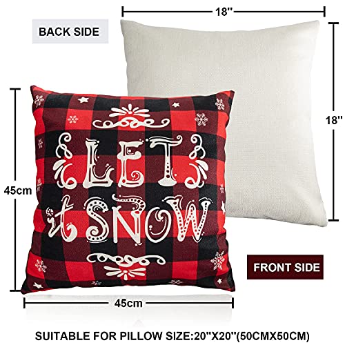 Set of 4 Christmas Throw Pillow Covers 18 x 18