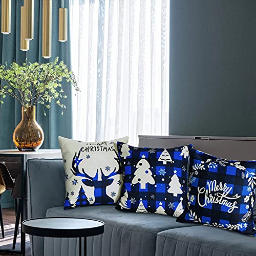 Set of 4 Christmas Throw Pillow Covers 18 x 18