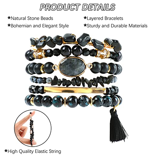 Bohemian Charm Stone Beaded Bracelet for Women