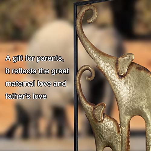 Set of 2 Elephant Wall Art Decoration Gold Metal (11.8x27.6in)
