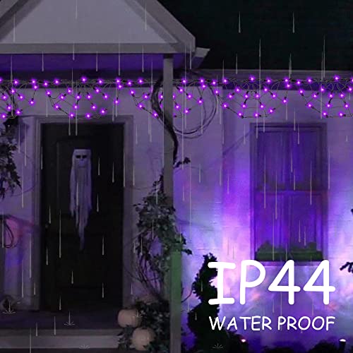 4.2FT Connectable 60 LED Halloween Spider Web String Lights Decoration