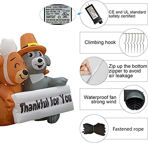 4.3FT Dog Couple w/ Built-in LEDs Thanksgiving Decoration