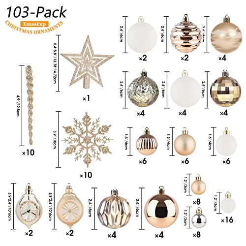 103-Pack Assorted Christmas Ball Ornaments