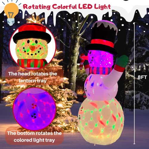 8FT Inflatable Snowman Christmas Yard Decorations