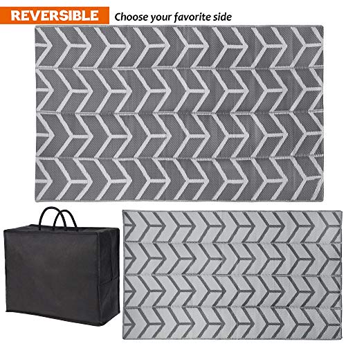 Modern Reversible Mats, Plastic Straw Area Rug 5'x8'