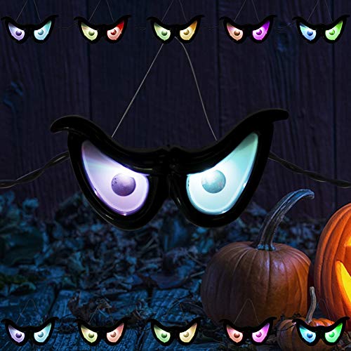 8 Pcs Hanging Witch Hats, 14ft 56 LEDs Remote Control String Lights, Battery Powered with 8 Lighting Modes for Garden, Yard, Tree