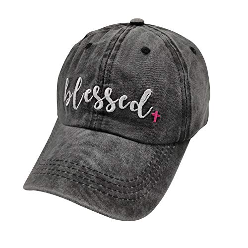 Embroidered Blessed Washed Cotton Baseball Cap for Men/Women