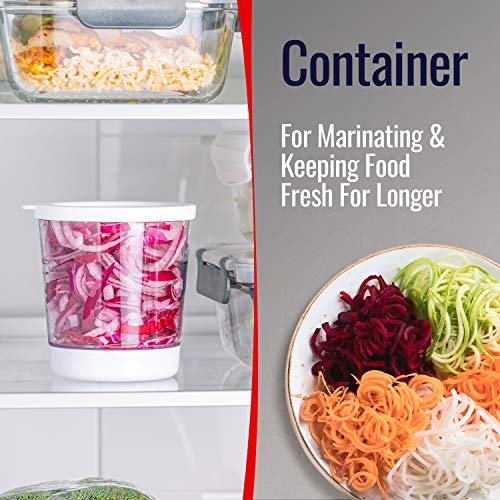 6 in 1 Vegetable Spiralizer & Slicer - Adjustable w/ Container