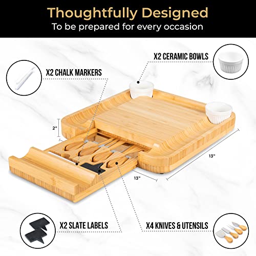 Bamboo Cheese Boa & Knife Set: Large Charcuterie