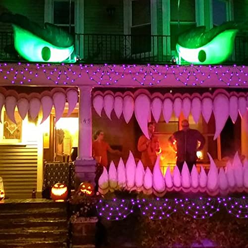 4.2FT Connectable 60 LED Halloween Spider Web String Lights Decoration