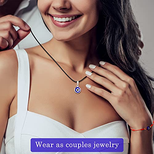 8 Pieces Evil Eye Necklace Bracelet Set- Adjustable for Men/Women