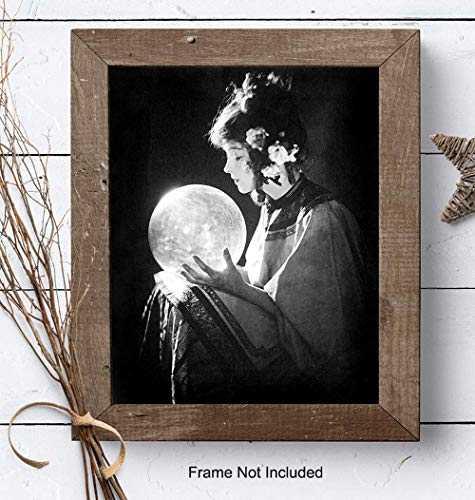 Gothic Wall Art Crystal Ball Goth Creepy Fortune Teller, Psychic