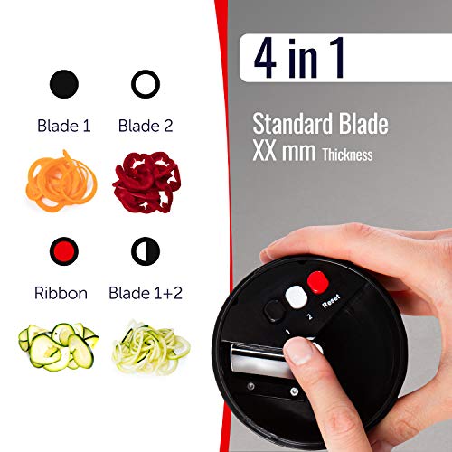 6 in 1 Vegetable Spiralizer & Slicer - Adjustable w/ Container