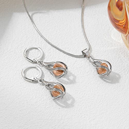 Silver Jewelry Sets for women Crystal Bridal Accessories Necklace Earrings