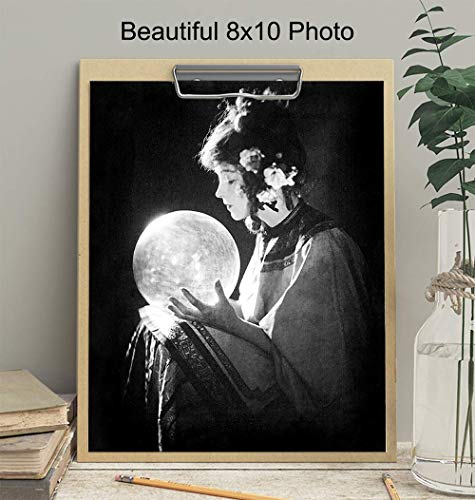 Gothic Wall Art Crystal Ball Goth Creepy Fortune Teller, Psychic