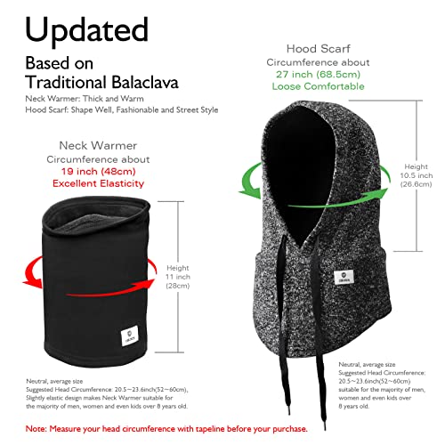 Balaclava Hood Scarf+Neck Warmer Suit for Men & Women