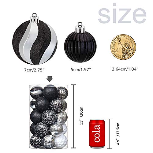31pcs 2.75in & 1.97in Shatterproof Balls for Christmas Decoration