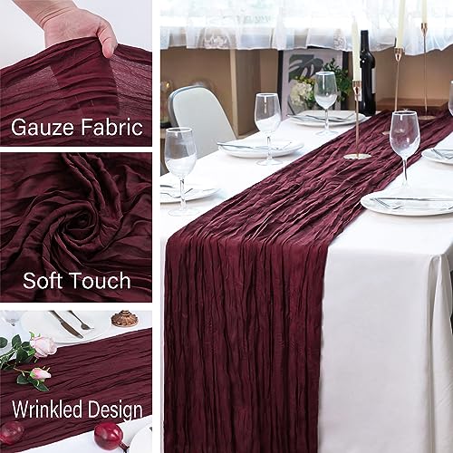 Black Cheesecloth Table Runner, 160inch Long Cheese Cloth Boho Gauze Table Runner