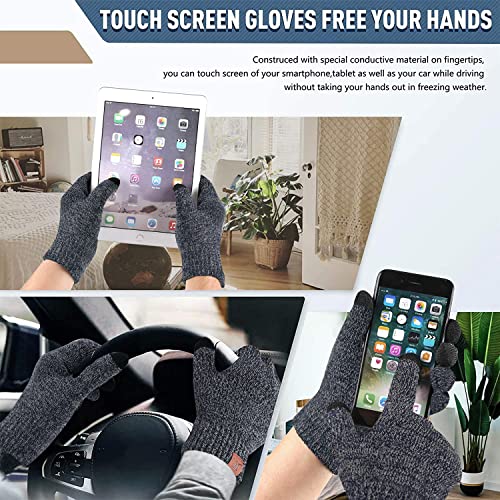 Winter Beanie Hat Scarf Touchscreen Gloves Set for Men & Women