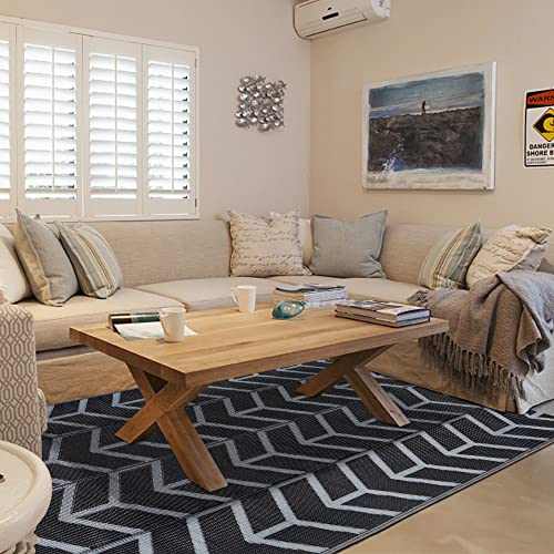 Modern Reversible Mats, Plastic Straw Area Rug 5'x8'