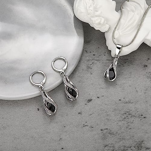 Silver Jewelry Sets for women Crystal Bridal Accessories Necklace Earrings