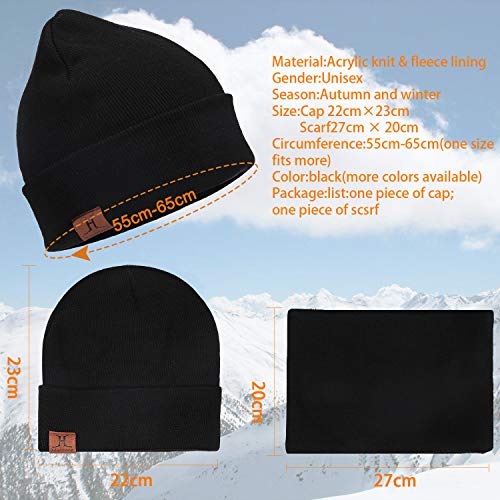 Winter Beanie Hat Scarf Touchscreen Gloves Set for Men & Women
