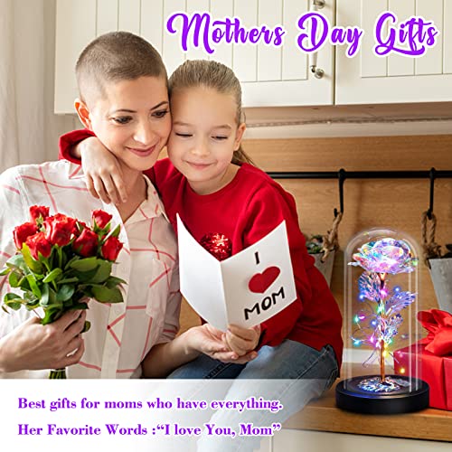 Enchanted Galaxy Light Up Butterfly Rose Gifts in Glass Dome