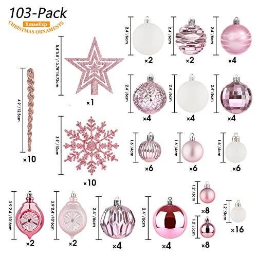 103-Pack Assorted Christmas Ball Ornaments