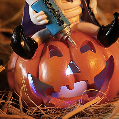 5.7-inch Resin Halloween Pumpkin Decoration, w/ LED Lights
