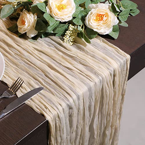 Black Cheesecloth Table Runner, 160inch Long Cheese Cloth Boho Gauze Table Runner