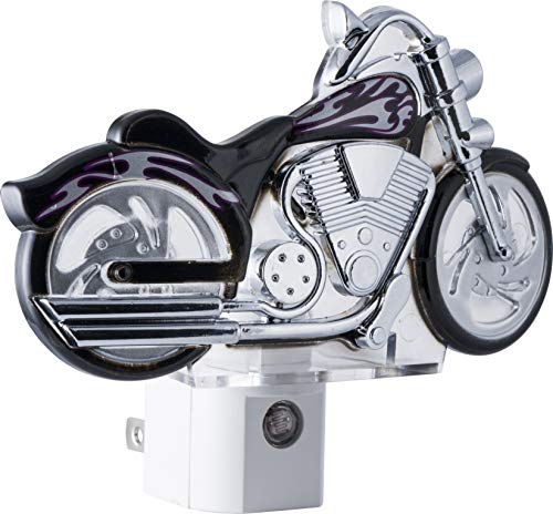LED Motorcycle Night Light, Plug-In, Dusk-to-Dawn Sensor, Auto On/Off, Energy-Efficient