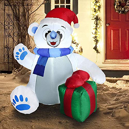 4 ft Christmas Self Inflatable Polar Bear w/ LED Lights