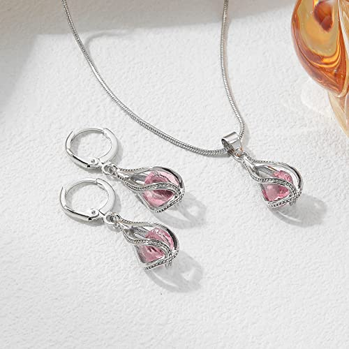 Silver Jewelry Sets for women Crystal Bridal Accessories Necklace Earrings