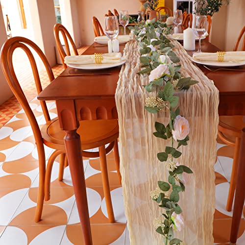 Black Cheesecloth Table Runner, 160inch Long Cheese Cloth Boho Gauze Table Runner