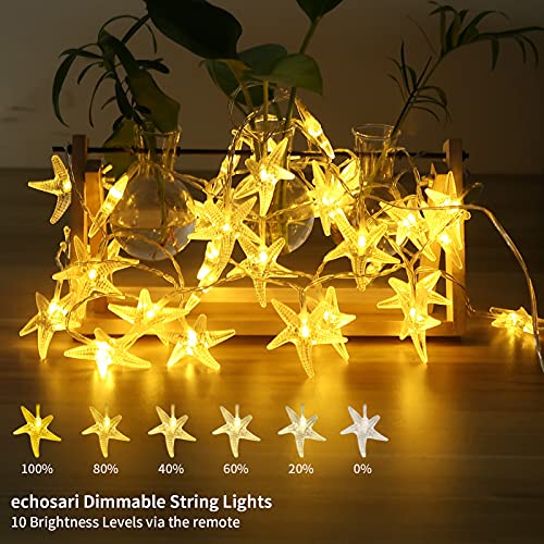 11 Feet 30 LED Starfish Shaped Battery Operated LED Fairy String Lights