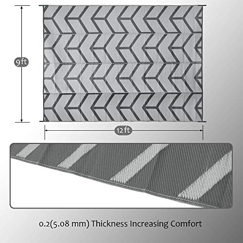Modern Reversible Mats, Plastic Straw Area Rug 5'x8'