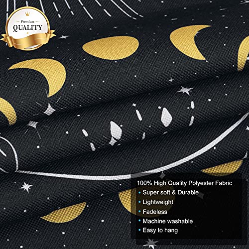 Skull Tapestry Moon Phase Tapestry Stars Starry Black Skeleton Tapestry Butterflies Tapestry