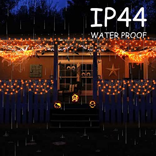 4.2FT Connectable 60 LED Halloween Spider Web String Lights Decoration