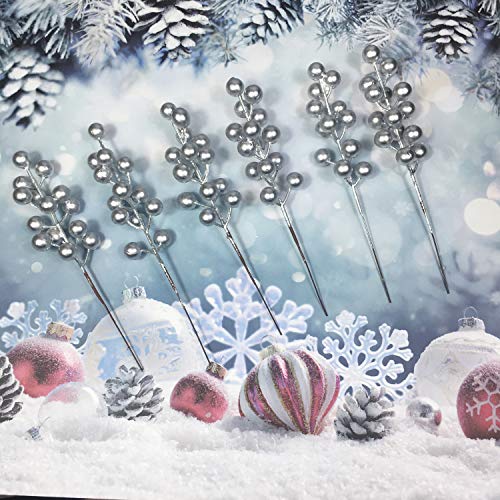 24 pcs Berries Stems for Christmas Ornaments