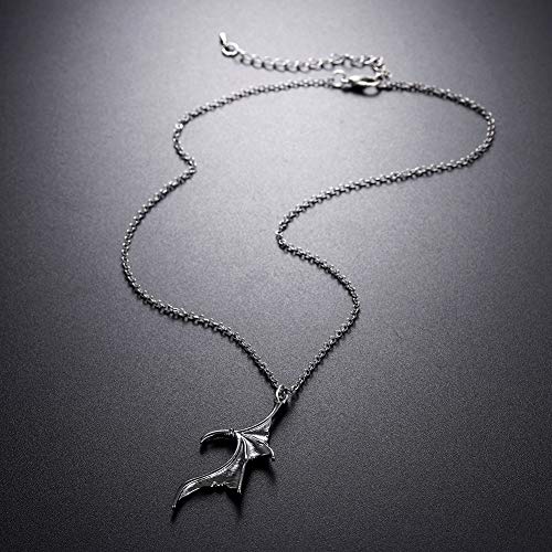 2Pcs Punk Heart Wing Necklace for Couples