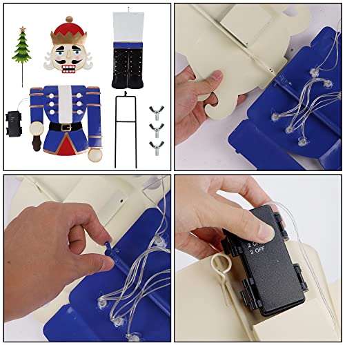 LED Lights Christmas Nutcracker/Gnome Yard Stake Decoration